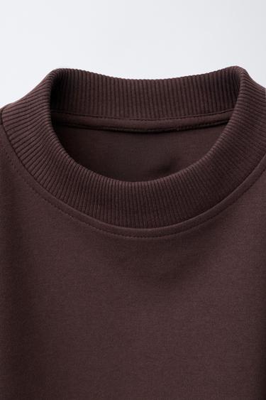 ENSEMBLE INTERLOCK SWEAT ET PANTALON LARGE - Marron de Zara - Image 5