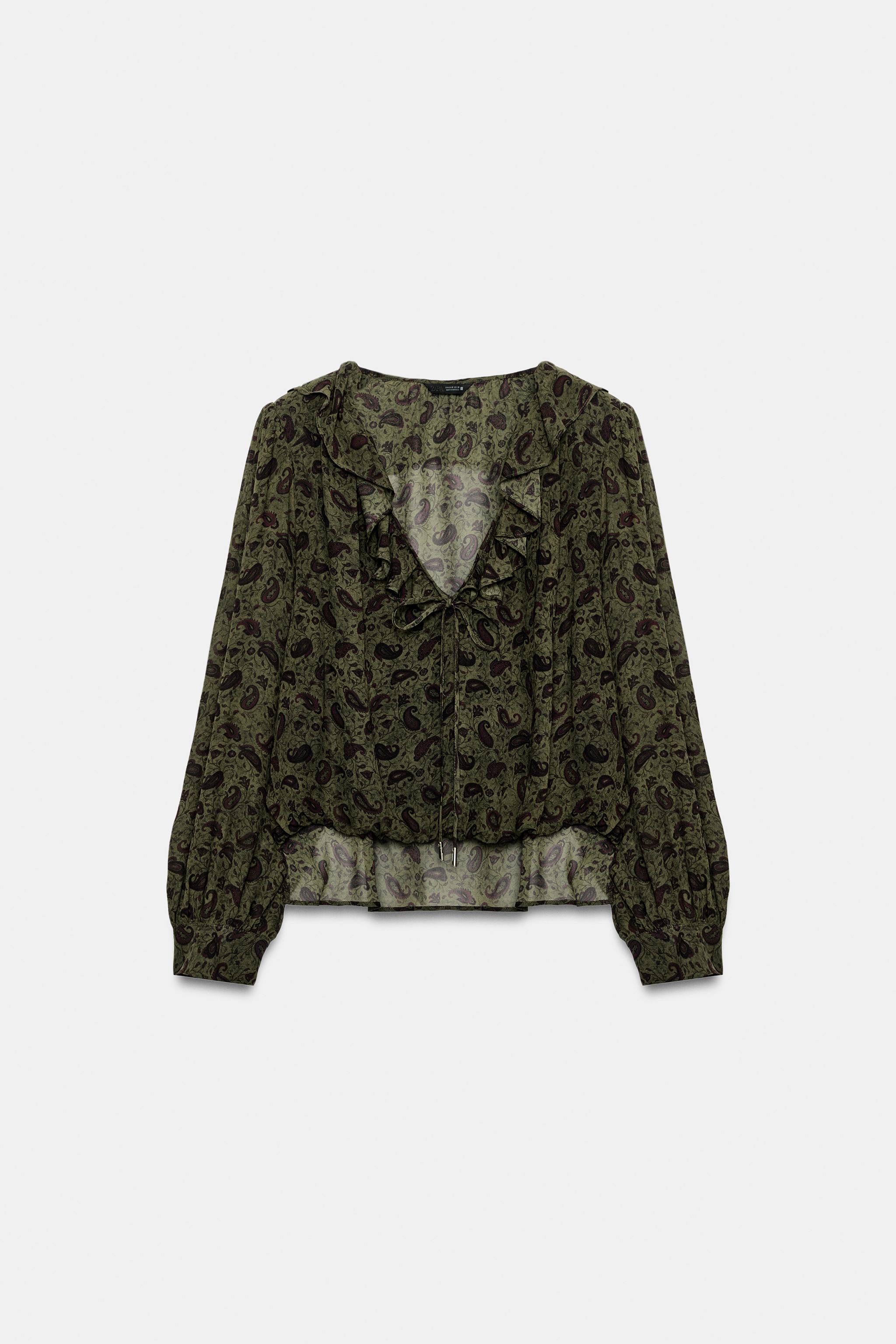 RUFFLED SHIRT - Greens | ZARA South Africa