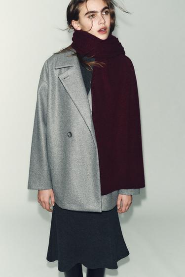 Zara TANKI PLETENI ŠAL – Burgundac – Slika 0