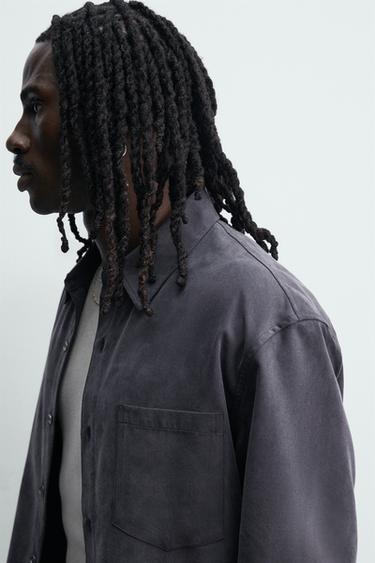 RELAXED FIT FLOWING SHIRT - Navy blue by Zara