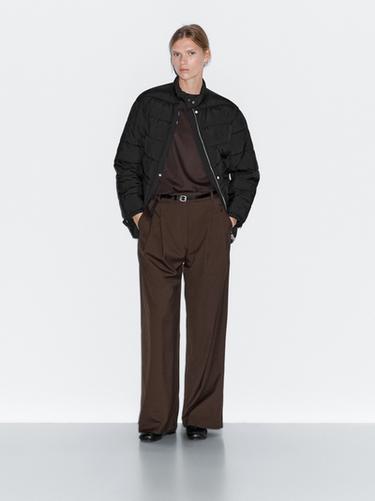 Zara Puffer jacket with stand collar - Black - Image 0