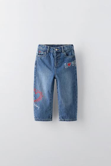 ДЖИНСЫ ПРЯМОГО КРОЯ KEITH HARING® — ВЫЦВЕТШИЙ СИНИЙ от Zara — изображение 0