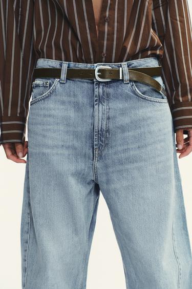 TRF BAGGY BALLOON MID-WAIST JEANS - Light blue by Zara - Image 3