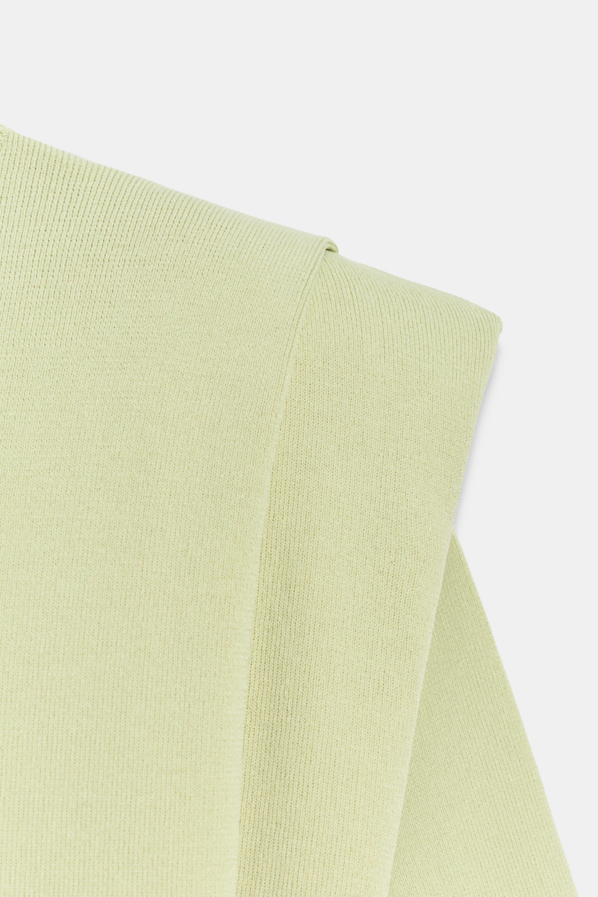 Zara SHOULDER PAD KNIT TOP — фото 6