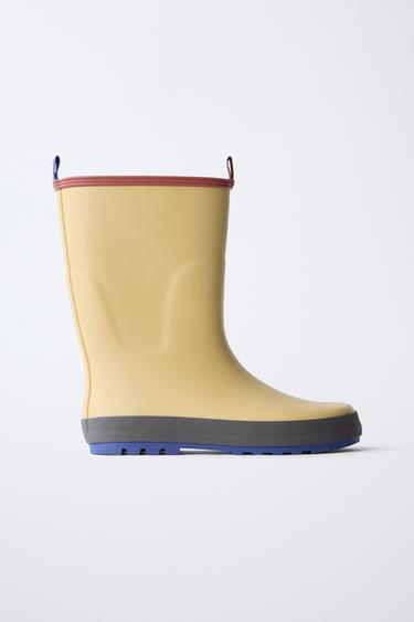 COLOUR BLOCK WELLIES - Sand Brown by Zara