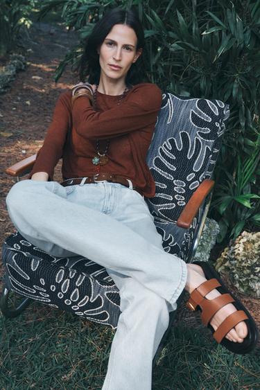 JEAN ZW COLLECTION STRAIGHT BOOTCUT TAILLE BASSE - Bleu clair de Zara