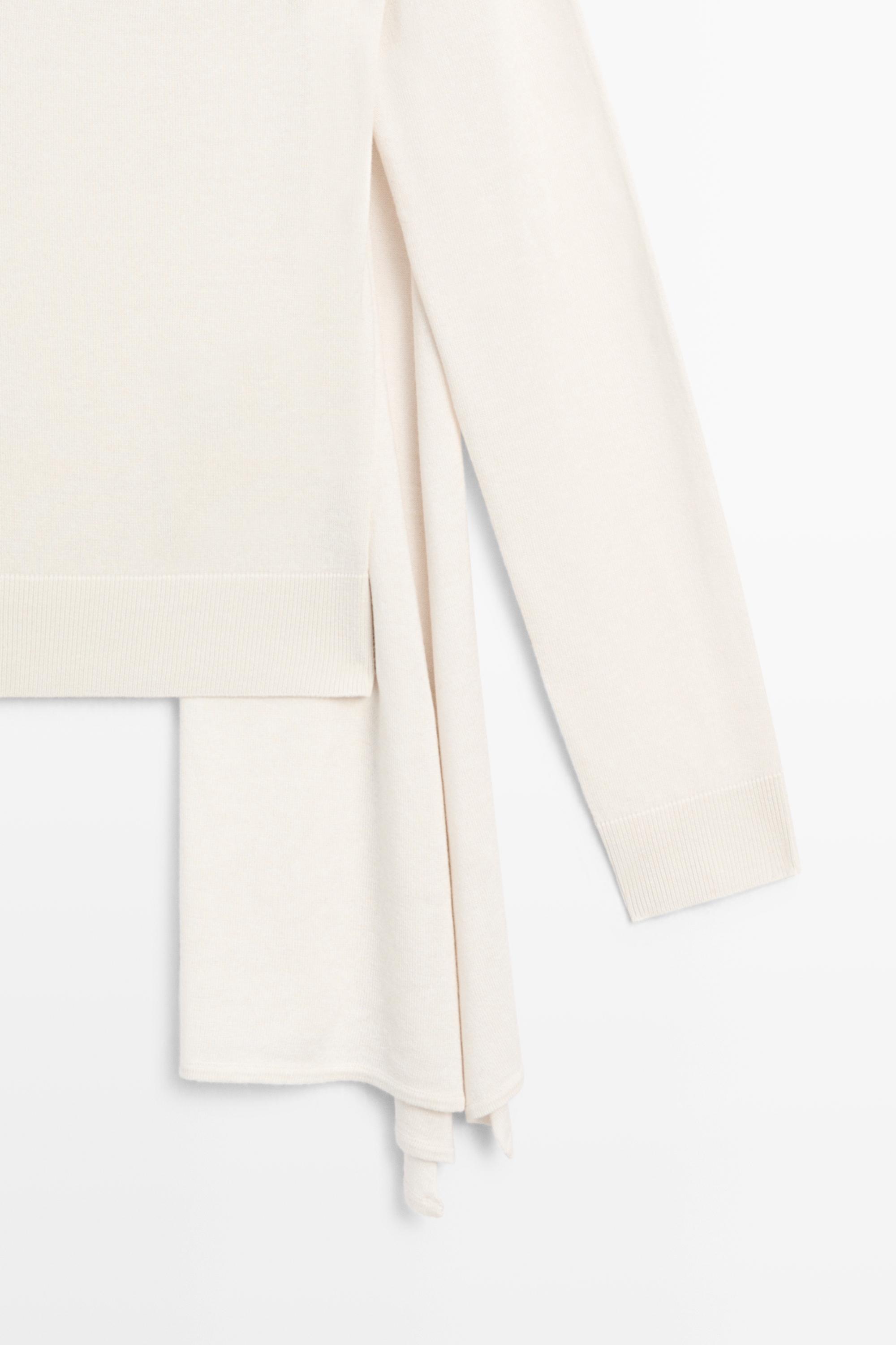 Silk blend knit sweater with scarf - STUDIO