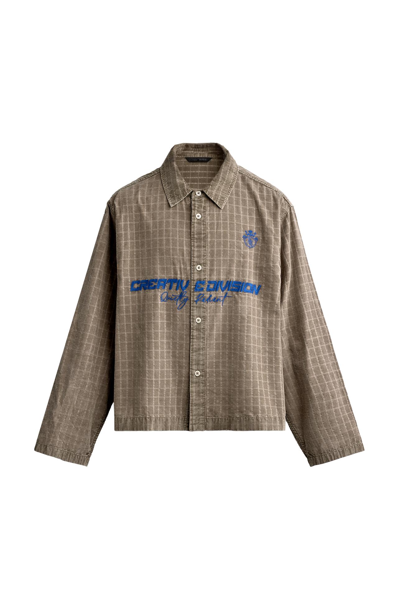 BOXY FIT EMBROIDERED TEXT SHIRT