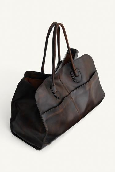SAC PORTÉ ÉPAULE EN CUIR ÉDITION LIMITÉE - Marron de Zara - Image 7
