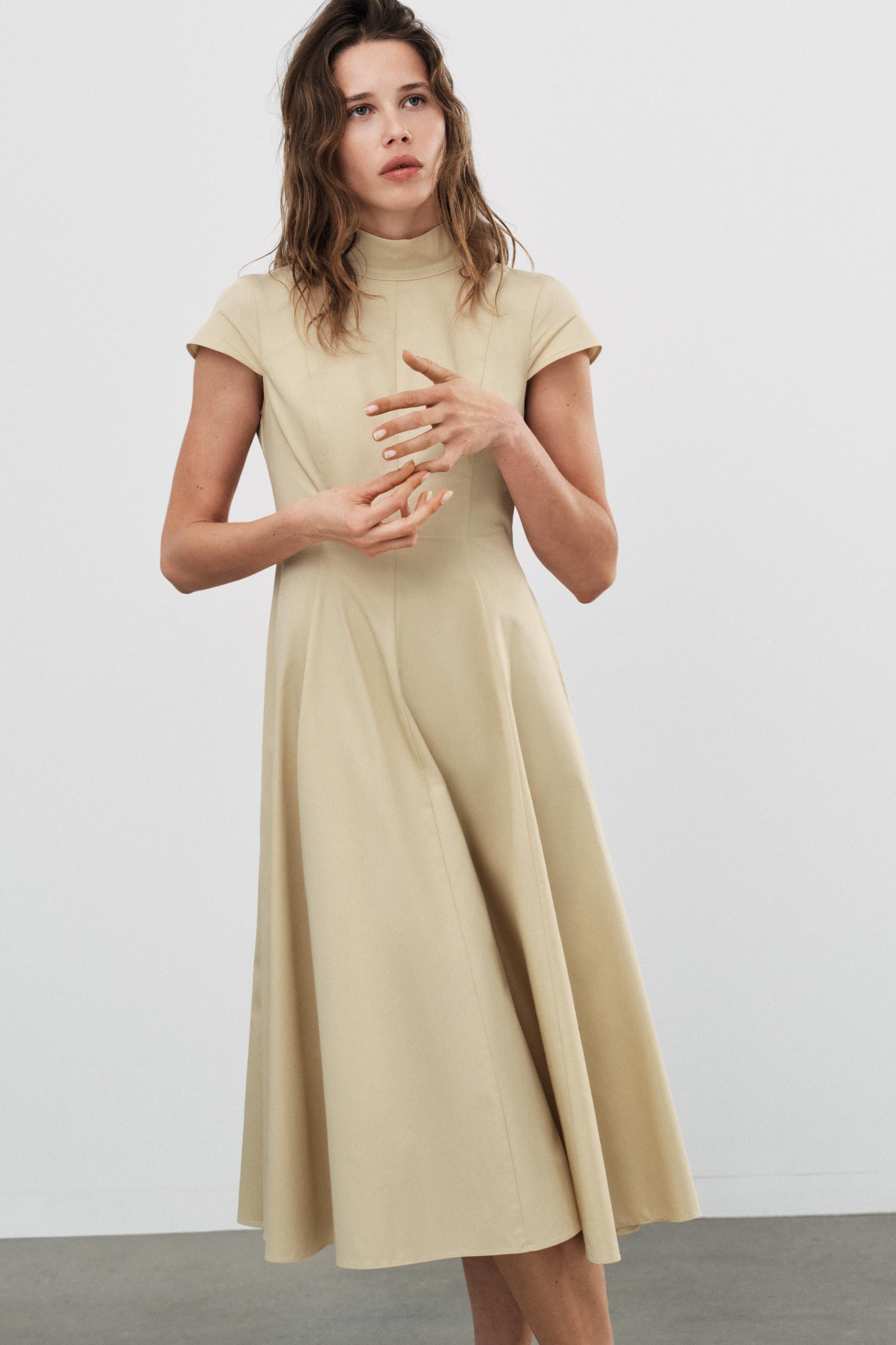 ROBE MI-LONGUE GABARDINE