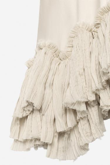 ROBE ASYMÉTRIQUE À VOLANTS - THE ITEM - Écru de Zara - Image 8