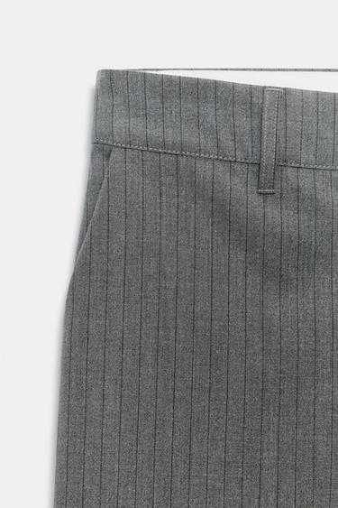 PANTALON À RAYURES TAILLE BASSE - Gris anthracite de Zara - Image 7