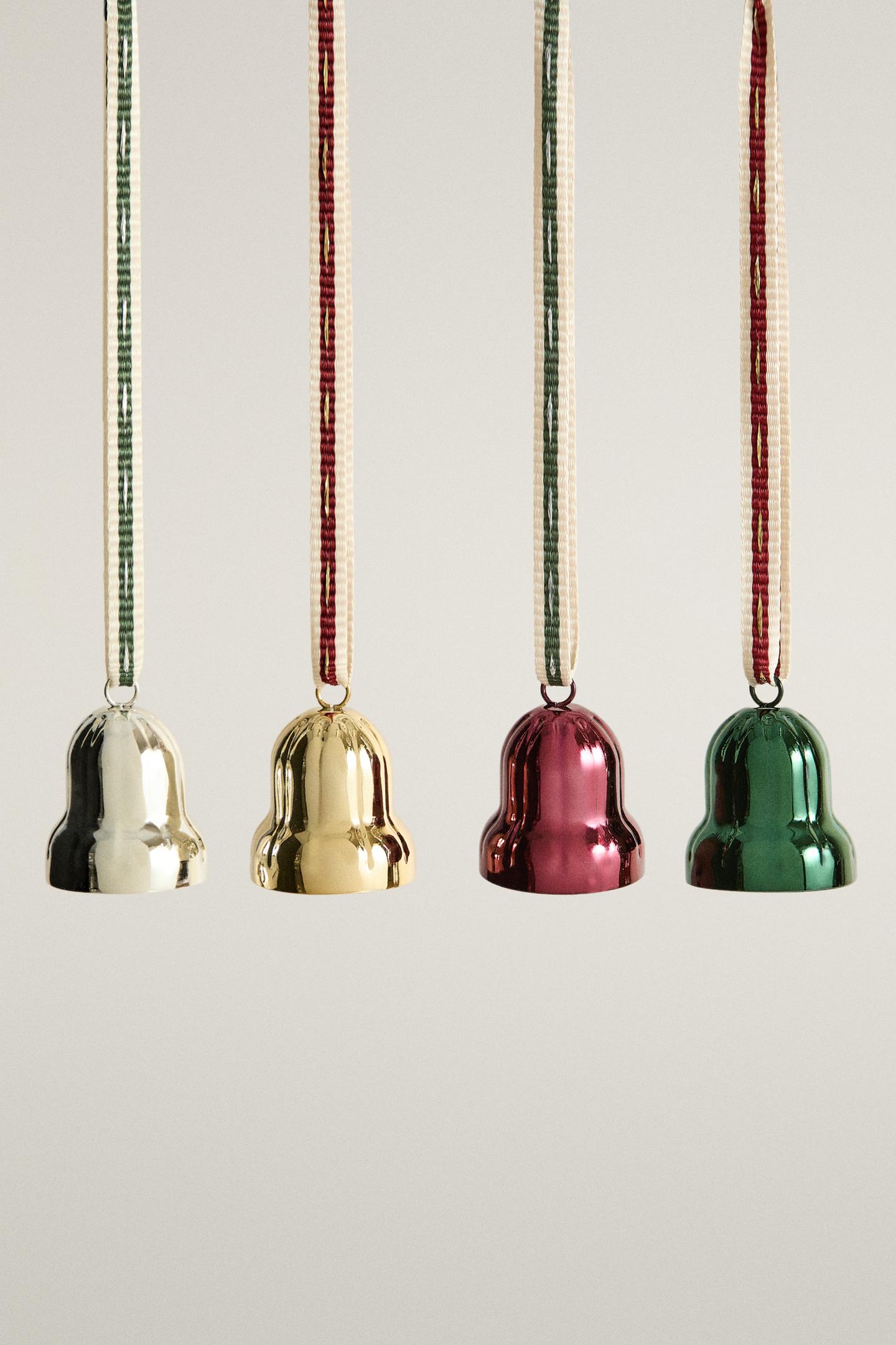 Zara Pack OF Christmas Tree Bell Decorations (Pack OF 4), цвет: Разноцветный