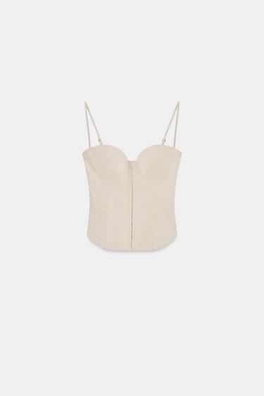 TOP CORSET À BRETELLES - Beige de Zara - Image 2