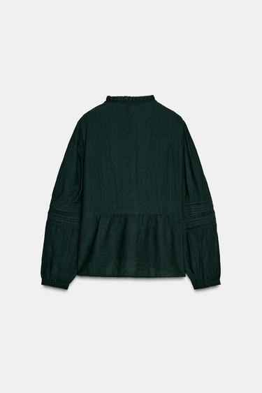 CHEMISE ROMANTIQUE ENTRE-DEUX - Vert de Zara - Image 4