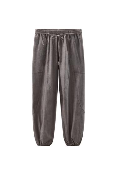 Zara PRUGASTE HLAČE ORIJENTALNOG STILA S REMENOM – Siva