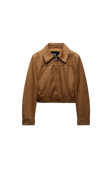 WAXED COTTON CROP JACKET