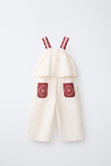 CROCHET POCKET JUMPSUIT - Ecru by Zara