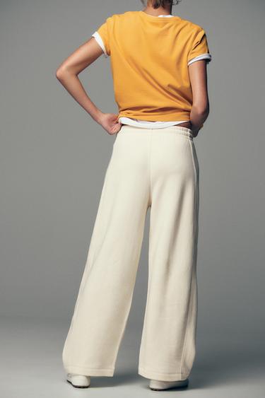 RUSTIC WIDE-LEG TROUSERS - Ecru by Zara - Image 3