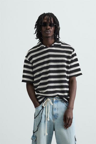 POLO PUNTO RAYAS - Negro de Zara