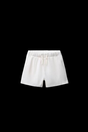 Zara TEXTURED SHORTS - Ecru - Image 0