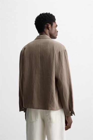 CHEMISE 100 % LIN - Marron / Taupe de Zara - Image 2