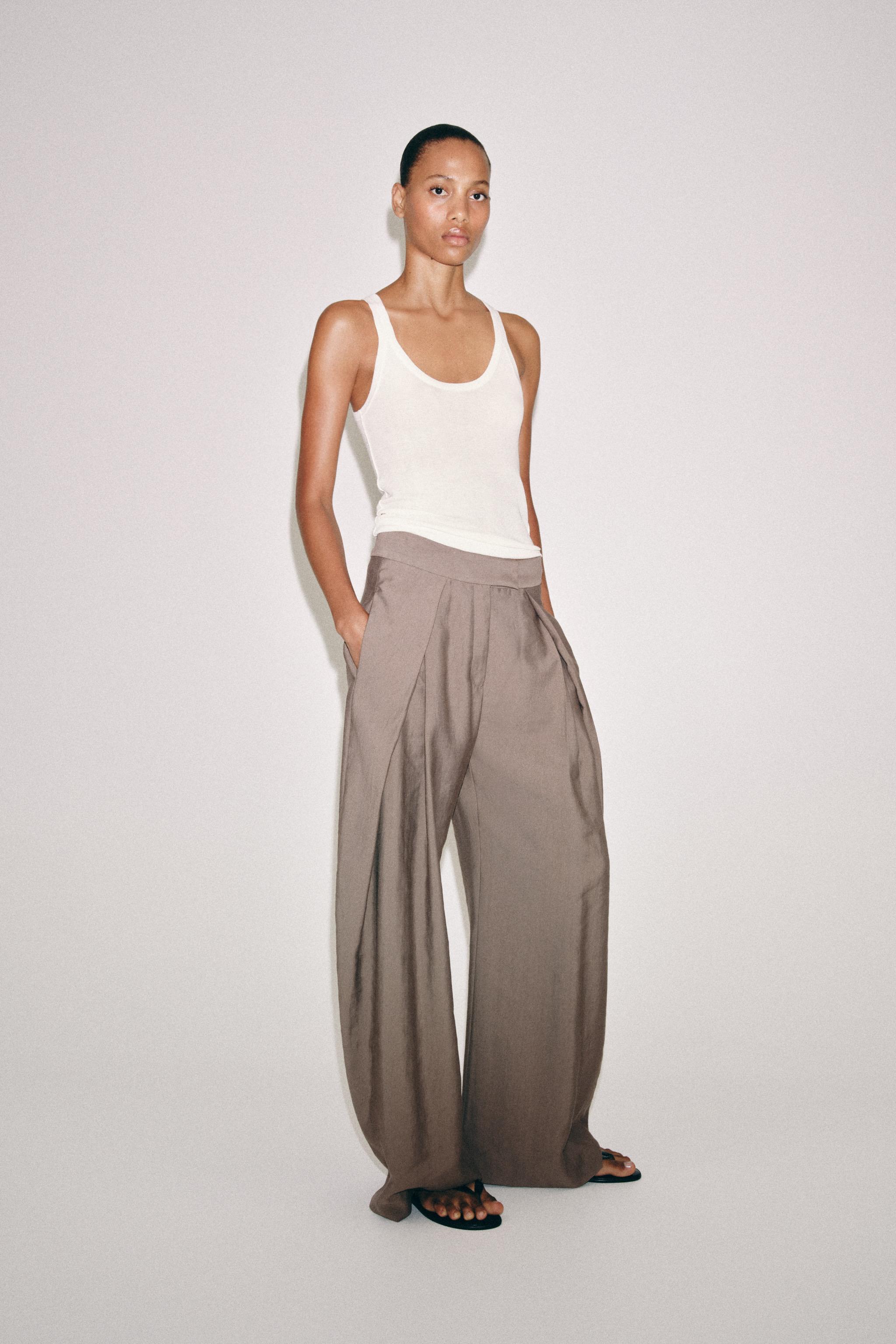 Женские брюки Zara ZW COLLECTION WIDE LEG PLEATED PANTS