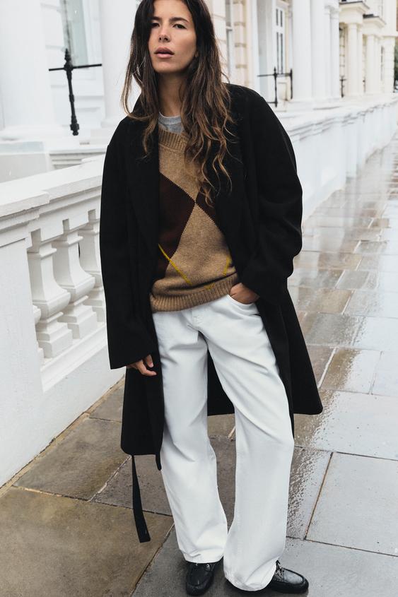 Zara SOFT BELTED COAT - Black - Image 0