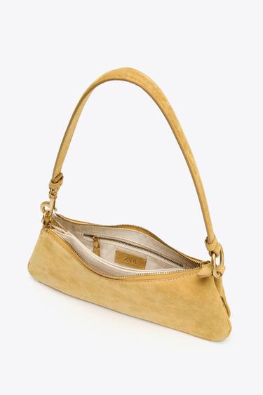LEATHER SHOULDER BAG - Mustard Yellow by Zara - Image 3