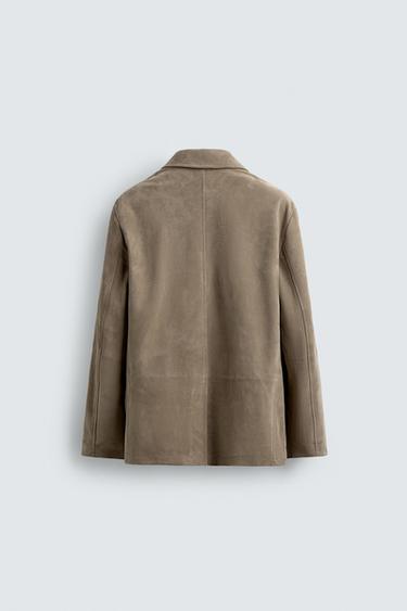 BLAZER REGULAR FIT EN DAIM - Sable de Zara - Image 5