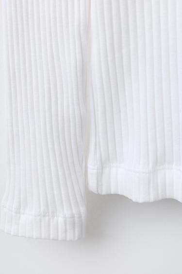 RIBBED TURTLENECK T-SHIRT - White by Zara - Image 3