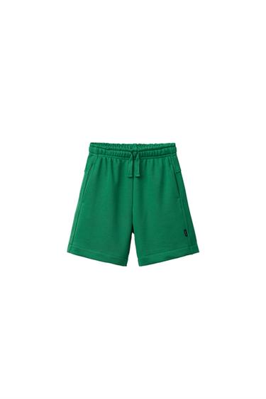 PLAIN PLUSH BERMUDA SHORTS - Green by Zara