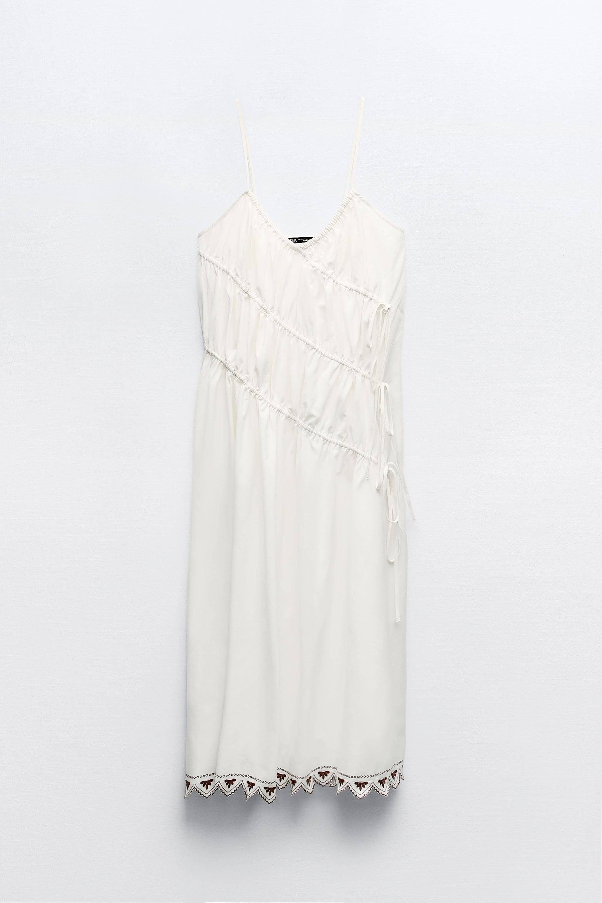 White frill 2024 dress zara