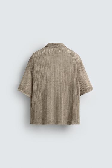 TEXTURED KNIT SHIRT - Ecru by Zara - Image 7
