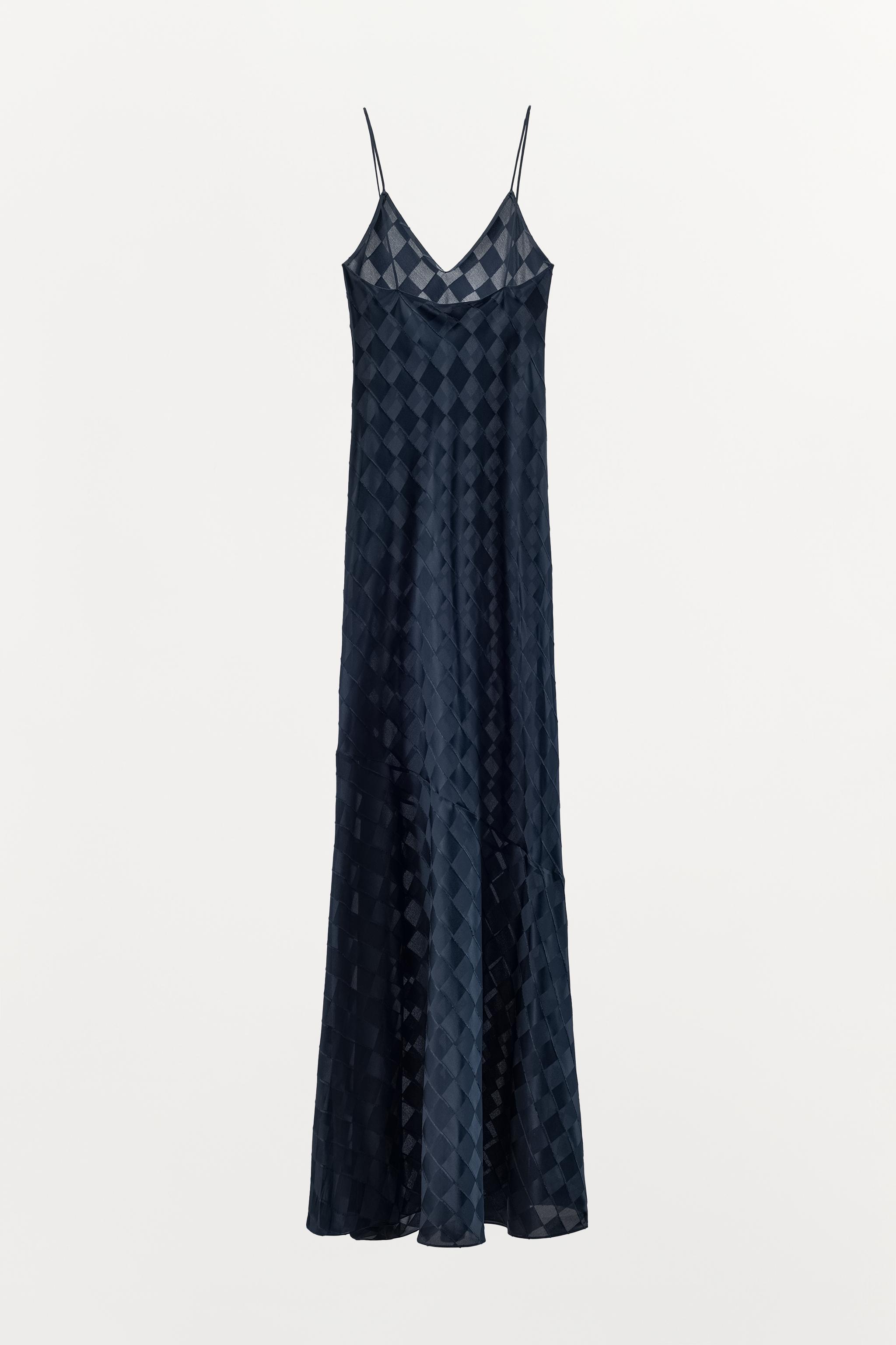 100% SILK DIAMOND JACQUARD DRESS
