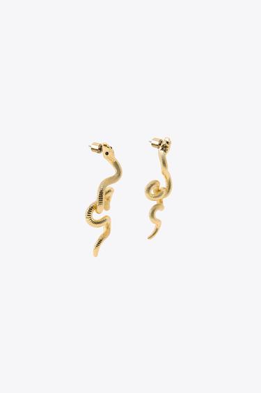 BOUCLES D'OREILLES MÉTALLIQUES SERPENT - Doré de Zara - Image 2
