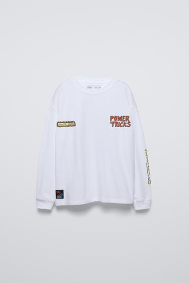 CAMISETA COM ESTAMPA POWER TRICKS - Branco-marfim da Zara - Imagem 0