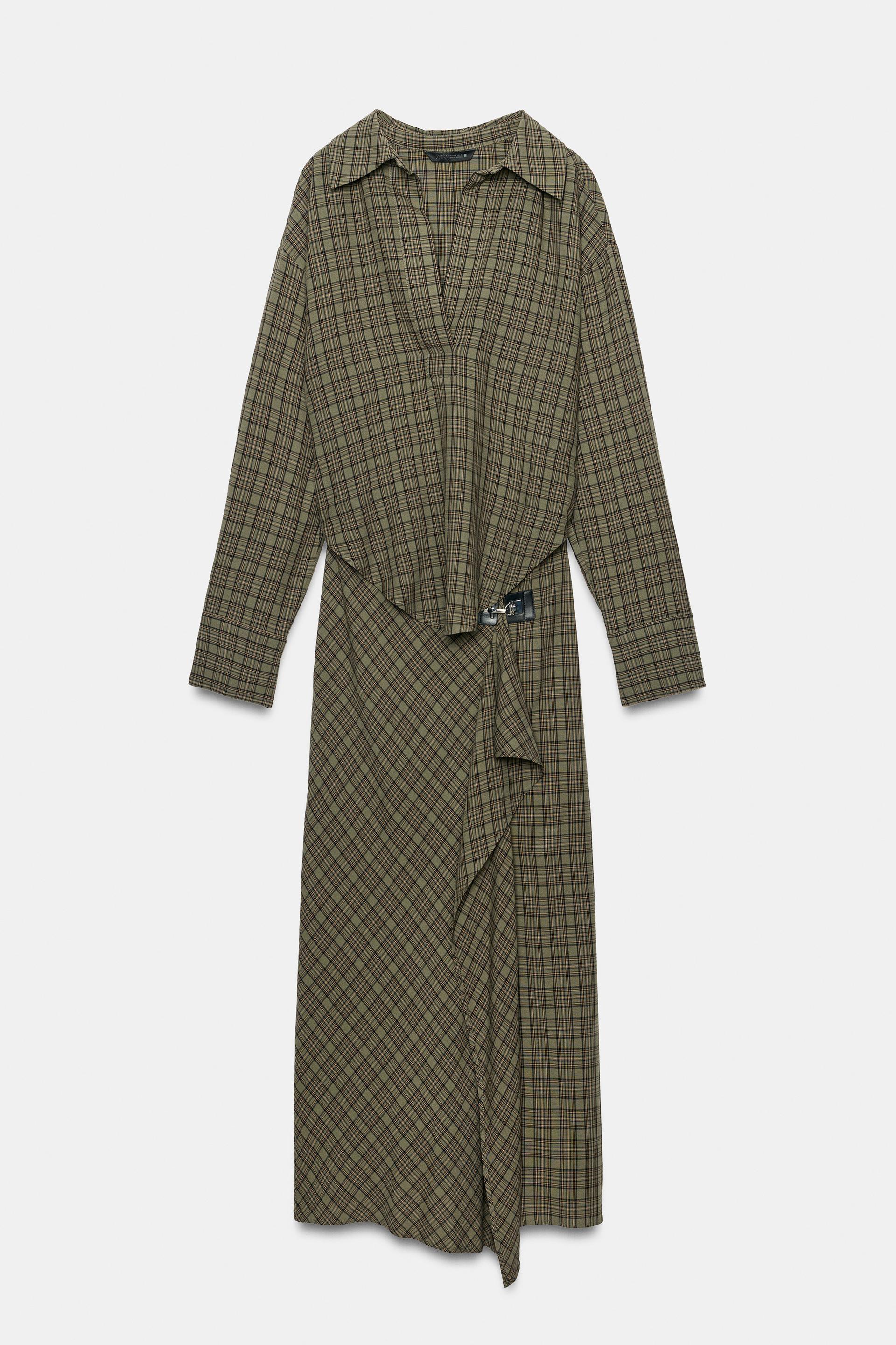 CHECK MIDI DRESS WITH HARDWARE thumbnail 2