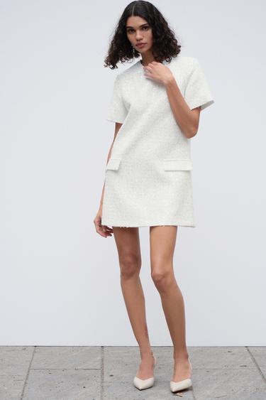 МИНИ-ПЛАТЬЕ С ПАЙЕТКАМИ — БЕЛЫЙ от Zara — изображение 0