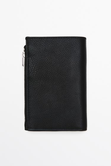 Portefeuille en cuir nappa - Noir de Zara