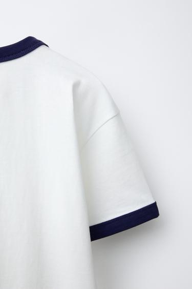CONTRAST TRIM T-SHIRT - White by Zara - Image 3