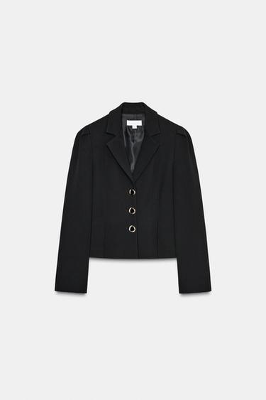 VESTE PEPLUM À MANCHES BOUFFANTES - Noir de Zara - Image 6