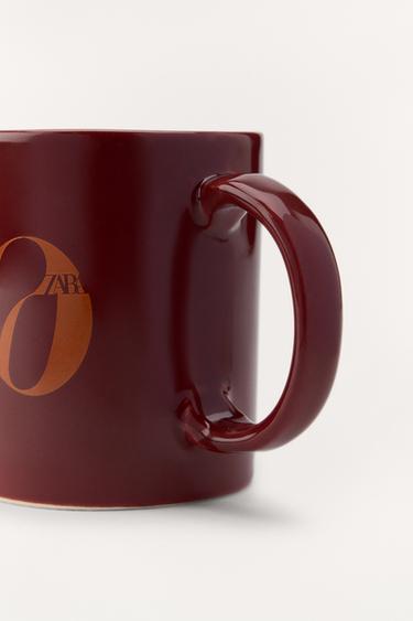 50TH ANNIVERSARY EARTHENWARE MUG - Burgundy by Zara - Image 1