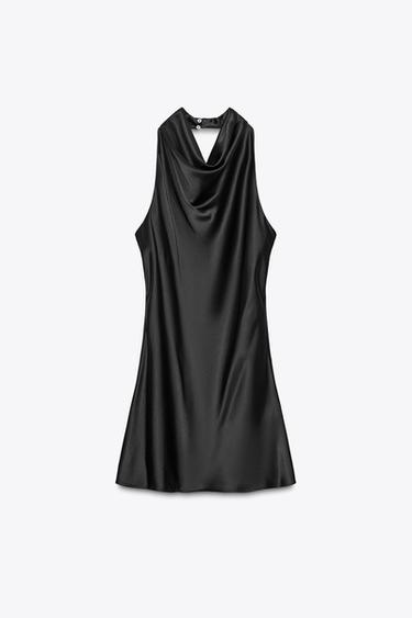 SATIN MINI DRESS - Black by Zara