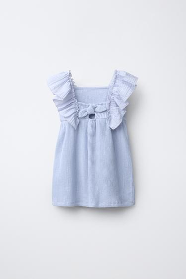 ROBE TEXTURÉE BIMATIÈRE - Bleu clair de Zara - Image 1