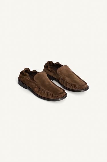 LEATHER LOAFERS - Brown by Zara