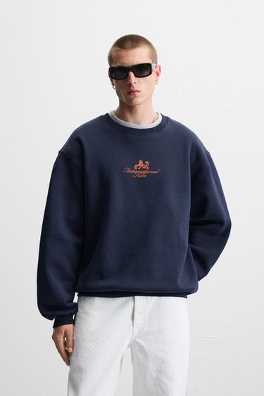 COMBINED PRINT SWEATSHIRT - Navy blue by Zara - Image 1