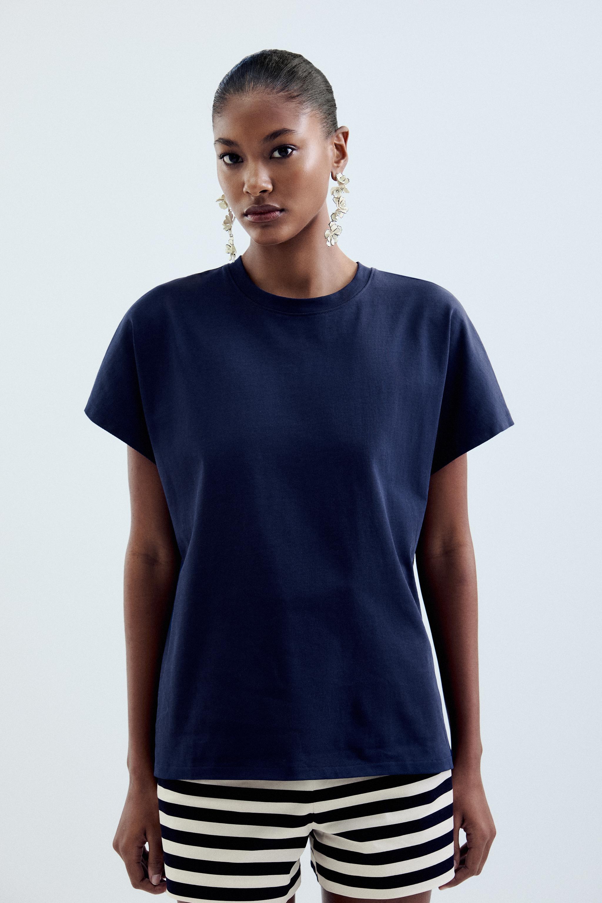 ドロップショルダーTシャツ - ホワイト | ZARA Japan / 日本