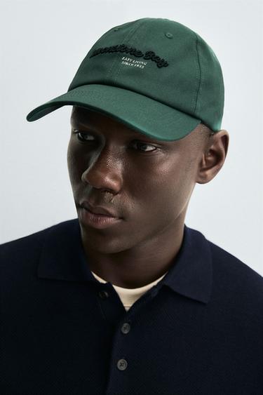 Zara COMBINED EMBROIDERY CAP - Green