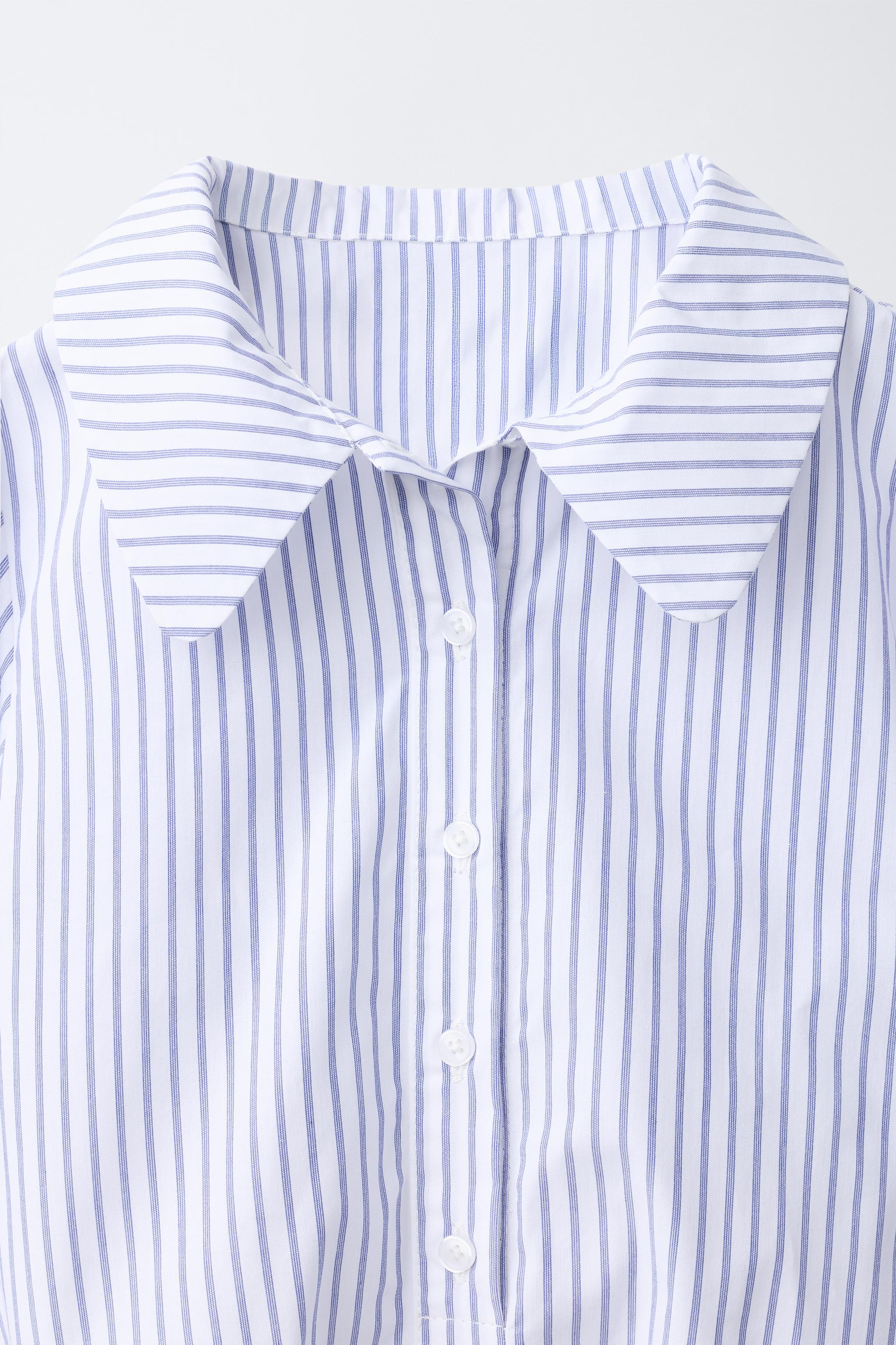CHEMISE À RAYURES ET COL CLAUDINE